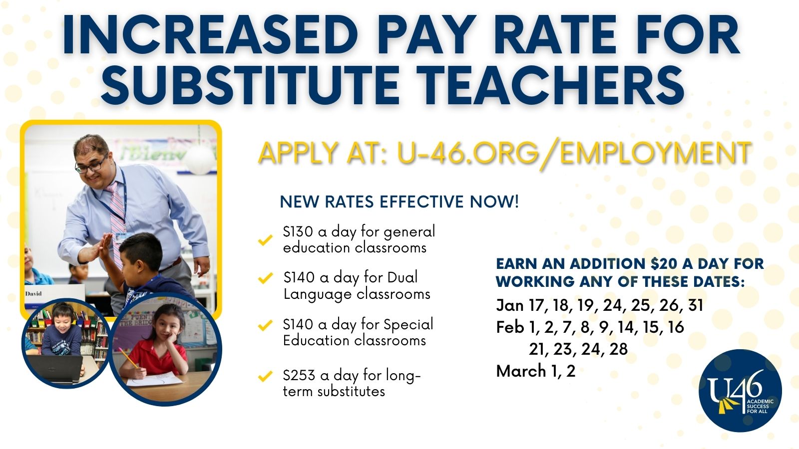 increased pay rate for teachers